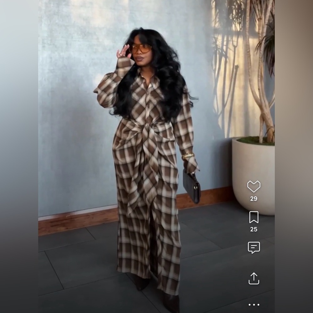 Fashion Nova Plaid Maxi Dress
